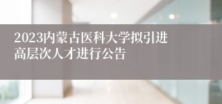 2023内蒙古医科大学拟引进高层次人才进行公告