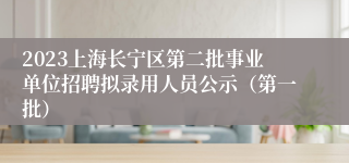 2023上海长宁区第二批事业单位招聘拟录用人员公示（第一批）