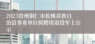 2023贵州铜仁市松桃苗族自治县事业单位拟聘用退役军士公示