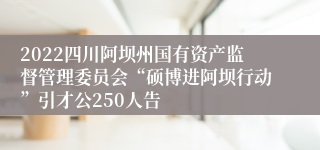 2022四川阿坝州国有资产监督管理委员会“硕博进阿坝行动”引才公250人告