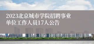 2023北京城市学院招聘事业单位工作人员17人公告