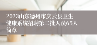 2023山东德州市庆云县卫生健康系统招聘第二批人员65人简章