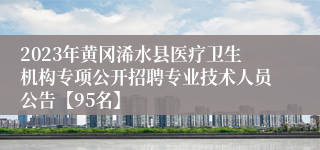 2023年黄冈浠水县医疗卫生机构专项公开招聘专业技术人员公告【95名】