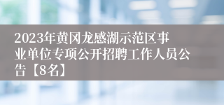 2023年黄冈龙感湖示范区事业单位专项公开招聘工作人员公告【8名】