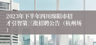 2023年下半年四川绵阳市招才引智第三批招聘公告（杭州场）