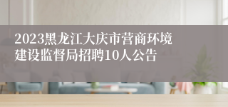 2023黑龙江大庆市营商环境建设监督局招聘10人公告