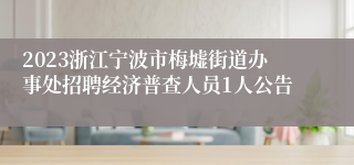 2023浙江宁波市梅墟街道办事处招聘经济普查人员1人公告