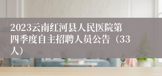 2023云南红河县人民医院第四季度自主招聘人员公告（33人）