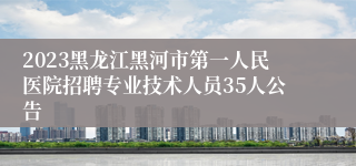 2023黑龙江黑河市第一人民医院招聘专业技术人员35人公告