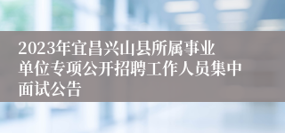 2023年宜昌兴山县所属事业单位专项公开招聘工作人员集中面试公告