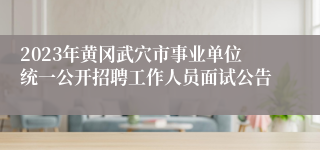 2023年黄冈武穴市事业单位统一公开招聘工作人员面试公告