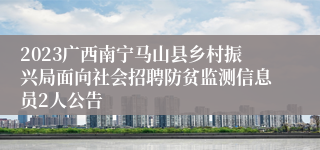 2023广西南宁马山县乡村振兴局面向社会招聘防贫监测信息员2人公告