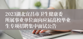 2023湖北宜昌市卫生健康委所属事业单位面向应届高校毕业生专项招聘集中面试公告