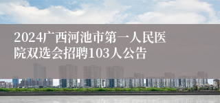 2024广西河池市第一人民医院双选会招聘103人公告