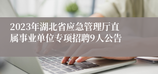 2023年湖北省应急管理厅直属事业单位专项招聘9人公告