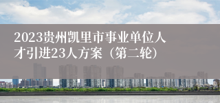 2023贵州凯里市事业单位人才引进23人方案（第二轮）