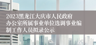 2023黑龙江大庆市人民政府办公室所属事业单位选调事业编制工作人员拟录公示