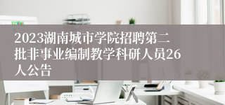 2023湖南城市学院招聘第二批非事业编制教学科研人员26人公告