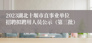 2023湖北十堰市直事业单位招聘拟聘用人员公示（第三批）