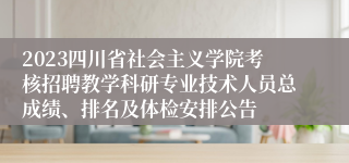 2023四川省社会主义学院考核招聘教学科研专业技术人员总成绩、排名及体检安排公告