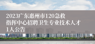 2023广东惠州市120急救指挥中心招聘卫生专业技术人才1人公告