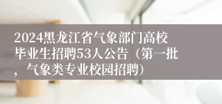 2024黑龙江省气象部门高校毕业生招聘53人公告（第一批，气象类专业校园招聘）