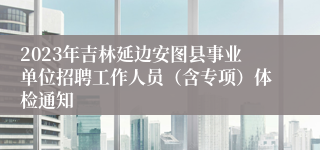 2023年吉林延边安图县事业单位招聘工作人员（含专项）体检通知