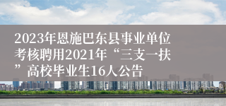 2023年恩施巴东县事业单位考核聘用2021年“三支一扶”高校毕业生16人公告