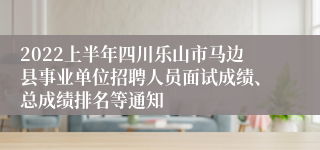 2022上半年四川乐山市马边县事业单位招聘人员面试成绩、总成绩排名等通知