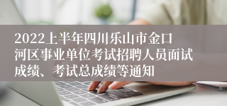 2022上半年四川乐山市金口河区事业单位考试招聘人员面试成绩、考试总成绩等通知