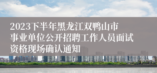 2023下半年黑龙江双鸭山市事业单位公开招聘工作人员面试资格现场确认通知