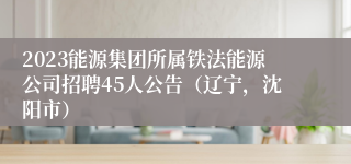 2023能源集团所属铁法能源公司招聘45人公告（辽宁，沈阳市）