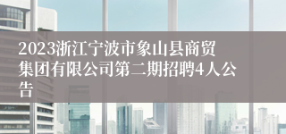 2023浙江宁波市象山县商贸集团有限公司第二期招聘4人公告