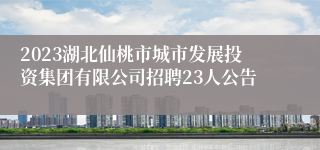 2023湖北仙桃市城市发展投资集团有限公司招聘23人公告