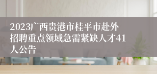 2023广西贵港市桂平市赴外招聘重点领域急需紧缺人才41人公告