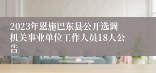 2023年恩施巴东县公开选调机关事业单位工作人员18人公告