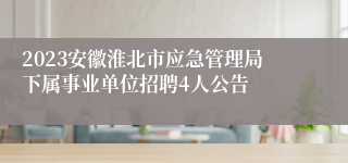 2023安徽淮北市应急管理局下属事业单位招聘4人公告