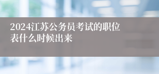 2024江苏公务员考试的职位表什么时候出来