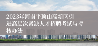 2023年河南平顶山高新区引进高层次紧缺人才招聘考试与考核办法