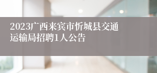 2023广西来宾市忻城县交通运输局招聘1人公告