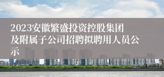 2023安徽繁盛投资控股集团及附属子公司招聘拟聘用人员公示