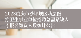 2023重庆市沙坪坝区基层医疗卫生事业单位招聘急需紧缺人才报名缴费人数统计公告