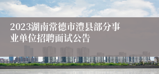 2023湖南常德市澧县部分事业单位招聘面试公告