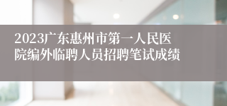 2023广东惠州市第一人民医院编外临聘人员招聘笔试成绩