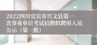 2022四川宜宾市兴文县第一次事业单位考试招聘拟聘用人员公示（第一批）