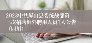 2023中共屏山县委统战部第三次招聘编外聘用人员1人公告（四川）