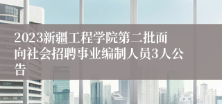 2023新疆工程学院第二批面向社会招聘事业编制人员3人公告