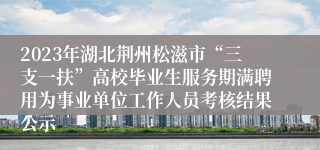 2023年湖北荆州松滋市“三支一扶”高校毕业生服务期满聘用为事业单位工作人员考核结果公示