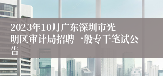 2023年10月广东深圳市光明区审计局招聘一般专干笔试公告