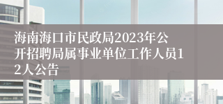 海南海口市民政局2023年公开招聘局属事业单位工作人员12人公告